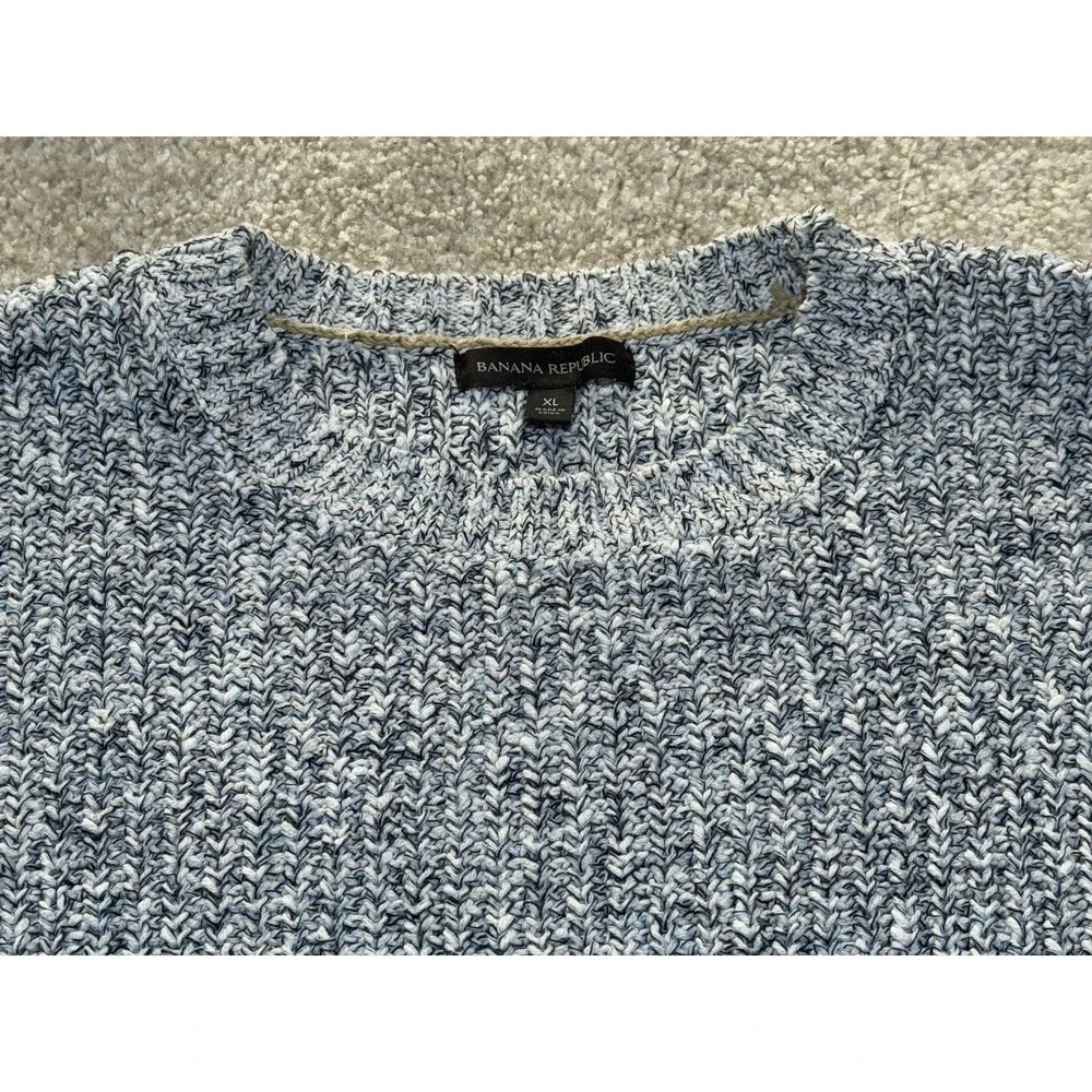 Banana Republic Linen Blend Knit Sweater Mens XL Long‎ Sleeve Grey